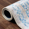 5' x 8' Latte and Blue Oriental Medallion Stain Resistant Area Rug