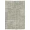 5' x 8' Grey & Ivory Geometric Shag Power Loom Stain Resistant Area Rug