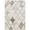 5' x 8' Beige Grey Tan and Brown Geometric Power Loom Stain Resistant Area Rug