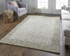 5' x 8' Tan and Ivory Wool Plaid Tufted Handmade Stain Resistant Area Rug