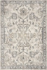 5' x 8' Ivory Machine Woven Distressed Floral Traditional Indoor Runner Rug