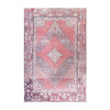 5' x 8' Pink Geometric Power Loom Distressed Stain Resistant Non Skid Area Rug