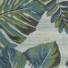 5' x 8' Teal or Green Tropical Leaves Indoor Area Rug