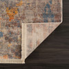 5' x 8' Gray Beige Blue & Yellow Abstract Power Loom Distressed Stain Resistant Area Rug