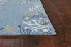 5' x 8' Sea Blue Hand Hooked Bordered Coral Reef Indoor Area Rug