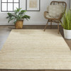 5' x 8' Tan Ivory and Taupe Hand Woven Area Rug