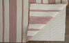 5' x 8' Red and Ivory Striped Dhurrie Hand Woven Stain Resistant Area Rug