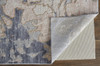 5' x 8' Tan and Blue Abstract Power Loom Distressed Area Rug