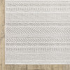 5' x 8' White and Grey Geometric Power Loom Stain Resistant Area Rug