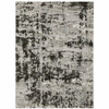 5' x 8' Grey Charcoal Black and Ivory Abstract Power Loom Stain Resistant Area Rug