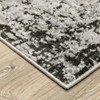 5' x 8' Grey Charcoal Black and Ivory Abstract Power Loom Stain Resistant Area Rug