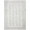 5' x 8' White and Grey Oriental Power Loom Stain Resistant Area Rug