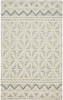 5' x 8' Ivory and Black Wool Geometric Tufted Handmade Stain Resistant Area Rug