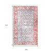 5' x 8' Berry Red Oriental Power Loom Stain Resistant Area Rug