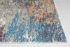 5' x 8' Blue & Beige Abstract Dhurrie Area Rug