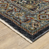 5' x 8' Blue Red Beige Orange Green and Rust Oriental Power Loom Area Rug with Fringe