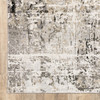 5' x 8' Grey Ivory Beige Charcoal Black Tan and Brown Abstract Power Loom Area Rug