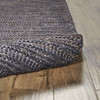 5' x 8' Brown Blue and Taupe Hand Woven Area Rug