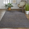 5' x 8' Brown Blue and Taupe Hand Woven Area Rug