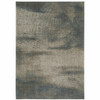 5' x 8' Grey and Teal Blue Abstract Power Loom Stain Resistant Area Rug