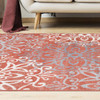 5' x 8' Ginger and Gray Medallion Power Loom Stain Resistant Area Rug