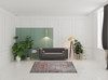 5' x 8' Rust Oriental Distressed Stain Resistant Polyester Area Rug