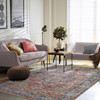 5' x 8' Rust Oriental Distressed Stain Resistant Polyester Area Rug