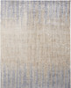 5' x 8' Tan Brown and Blue Abstract Power Loom Distressed Area Rug