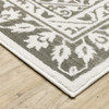 5' x 8' Grey and White Oriental Power Loom Stain Resistant Area Rug