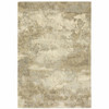 5' x 8' Beige Grey Tan and Gold Abstract Power Loom Stain Resistant Area Rug