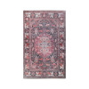 5' x 8' Garnet Red Medallion Stain Resistant Polyester Area Rug