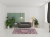 5' x 8' Garnet Red Medallion Stain Resistant Polyester Area Rug