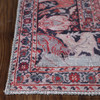 5' x 8' Garnet Red Medallion Stain Resistant Polyester Area Rug