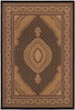 5' x 8' Black and Beige Medallion Area Rug