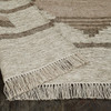 5' x 8' Grey Geometric Flat Weave Handmade Stain Resistant Area Rug with Fringe