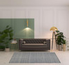 5' x 8' Gray Ivory and Blue Hand Woven Area Rug