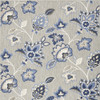 5' x 8' Blue & Grey Floral Stain Resistant Non Skid Area Rug