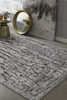 5' x 8' Grey Machine Woven Abstract Indoor Area Rug