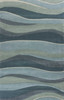 5' x 8' Ocean Blue Teal Hand Tufted Abstract Waves Indoor Area Rug