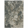 5' x 8' Teal Grey Tan and Beige Abstract Power Loom Stain Resistant Area Rug