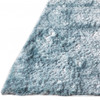 5' x 8' Blue and Silver Shag Tufted Handmade Area Rug