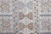 5' x 8' Orange Gray and White Geometric Power Loom Distressed Stain Resistant Area Rug