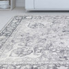 5' x 8' Charcoal Medallion Power Loom Stain Resistant Area Rug