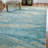 5' x 8' Blue Abstract Dhurrie Polypropylene Area Rug