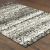 5' x 8' Grey & Ivory Geometric Power Loom Stain Resistant Area Rug