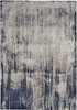 5' x 8' Tan Blue and Ivory Abstract Power Loom Distressed Area Rug