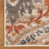 5' x 8' Ivory Orange and Gray Floral Stain Resistant Area Rug