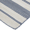 5' x 8' Blue and Ivory Striped Dhurrie Hand Woven Stain Resistant Area Rug