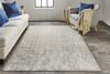 5' x 8' Ivory & Gray Abstract Stain Resistant Area Rug