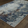 5' x 8' Navy and Blue Abstract Power Loom Stain Resistant Area Rug